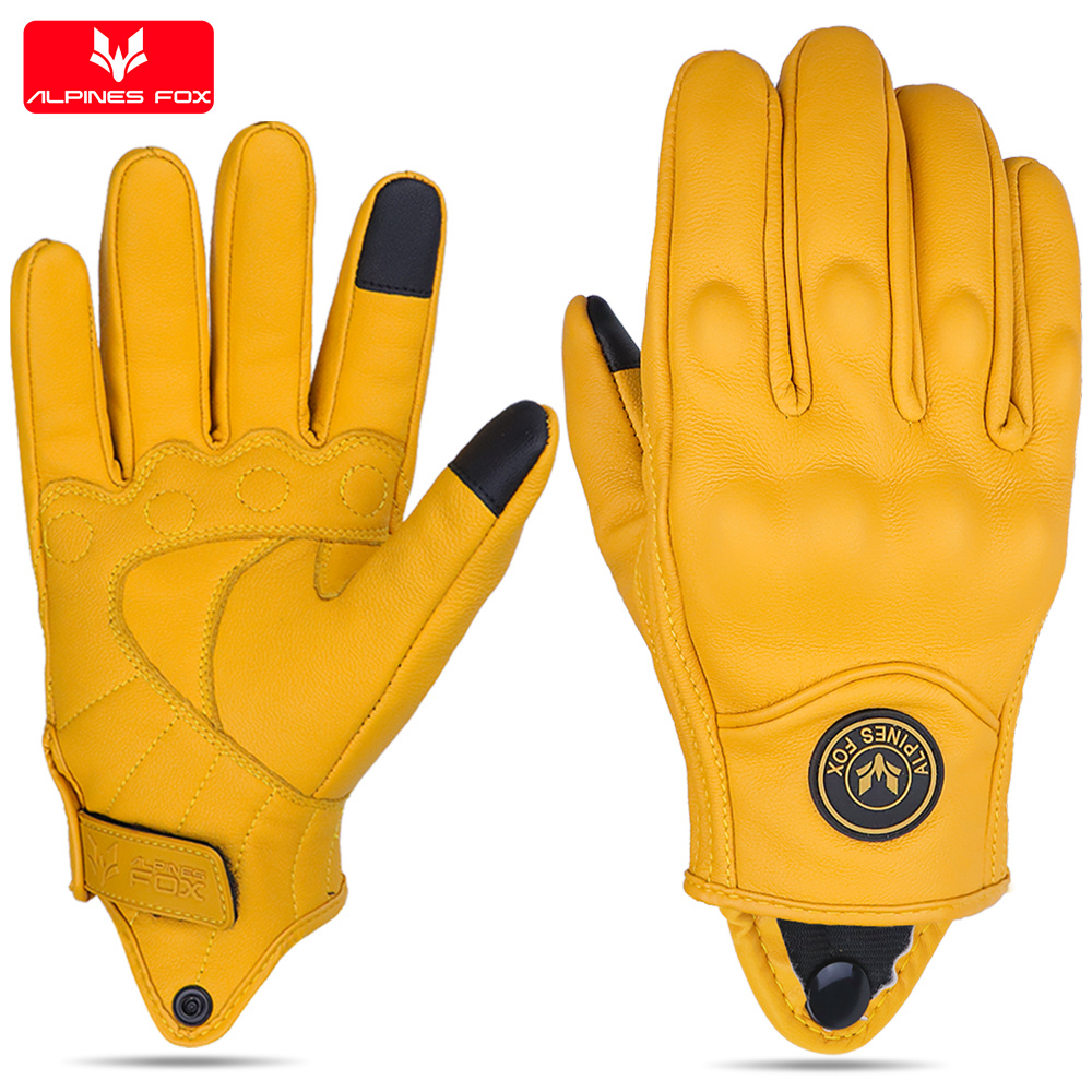 ถุงมือหนังมอเตอร์ไซค์วินเทจสำห - Motorcycle Gear Fox บทวิจารณ์และราคา