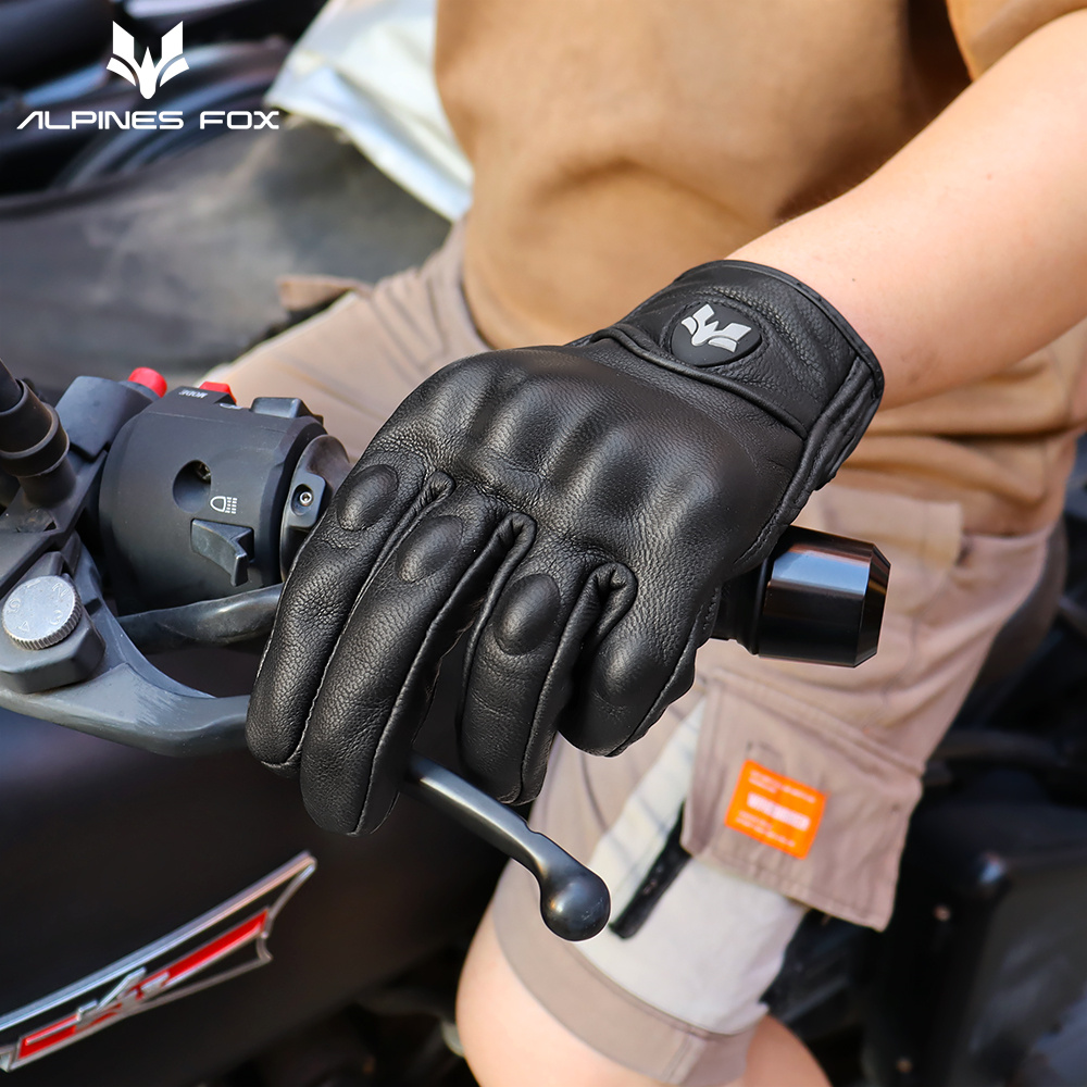 วินเทจหนังแท้พรุนถุงมือรถมอเตอ - Motorcycle Gear Fox บทวิจารณ์และราคา
